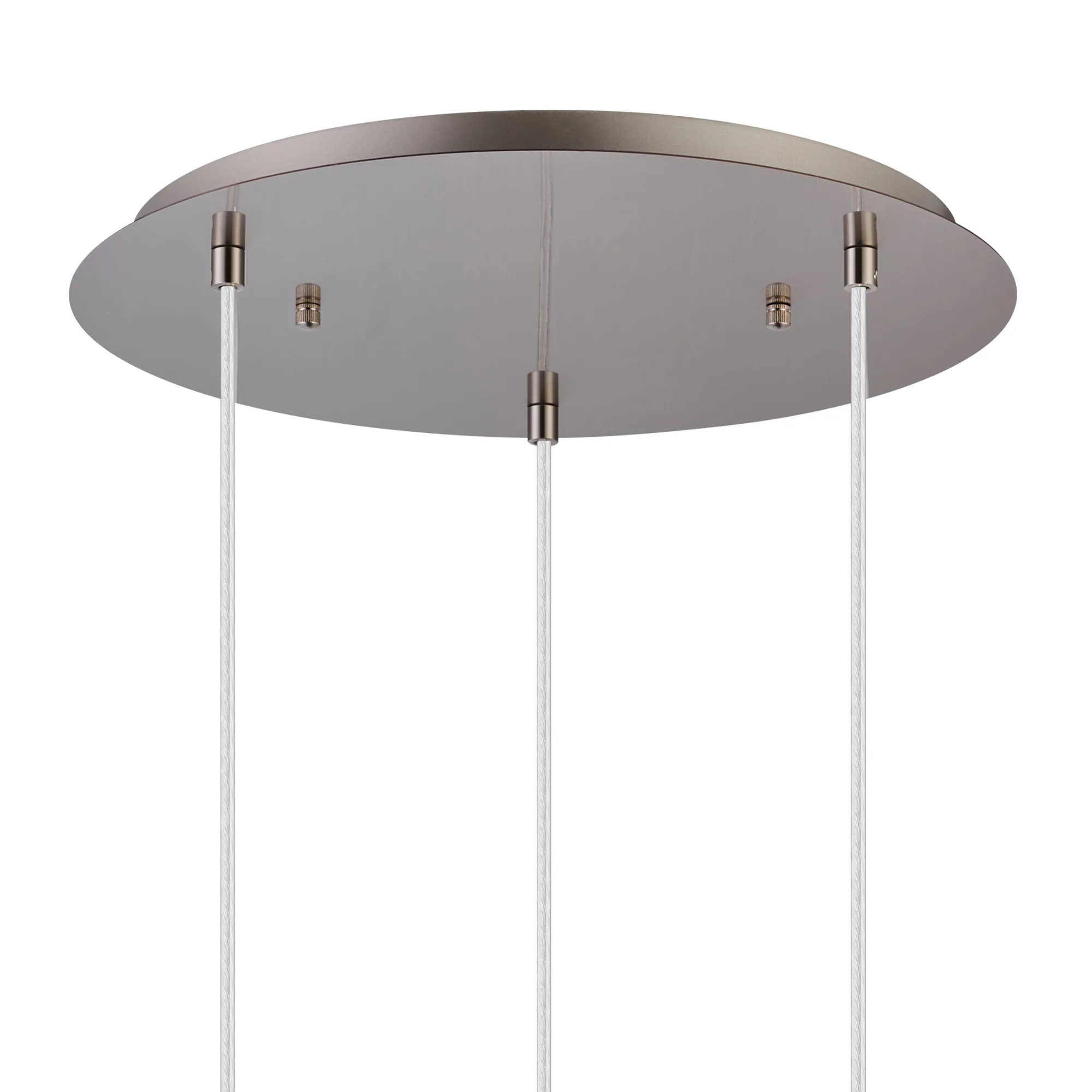 Lori 40cm Round Pendant, 3 Light Adjustable E27, Satin Nickel/Amber/Chrome/Opal Diamond Shades DK1374  Deco Lori Satin Nickel